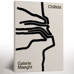 Eduardo Chillida Galerie Maeght Exhibition Poster Framed Canvas Print, Abstract Art Print, Vintage Minimalist Art Print