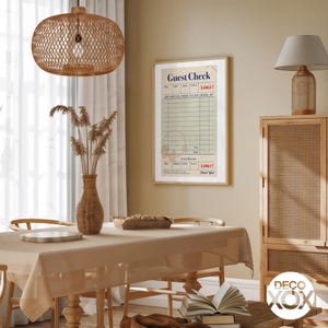 Retro Diner Guest Check Poster | Kitchen Cafe Wall Art image 3