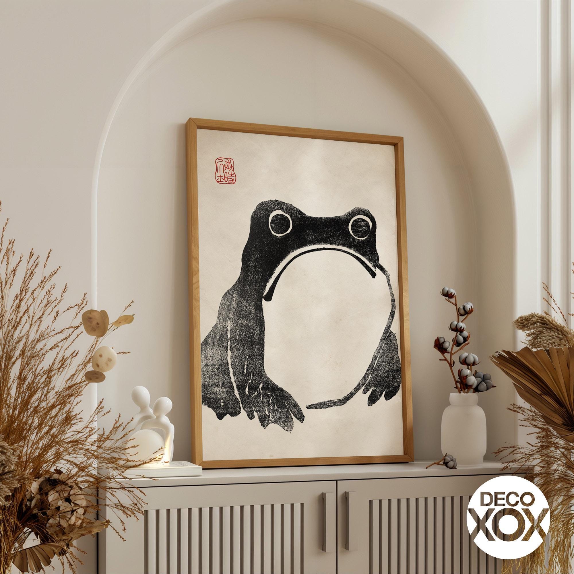 Japanese Frog Print, Sumi E Ink Painting, Zen Wall Art - Etsy