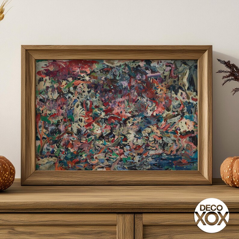 Jackson Pollock Abstract Expressionist Wall Art Print, Colorful ... - Heavy Textured Abstract Expressionism Art For Home Decor