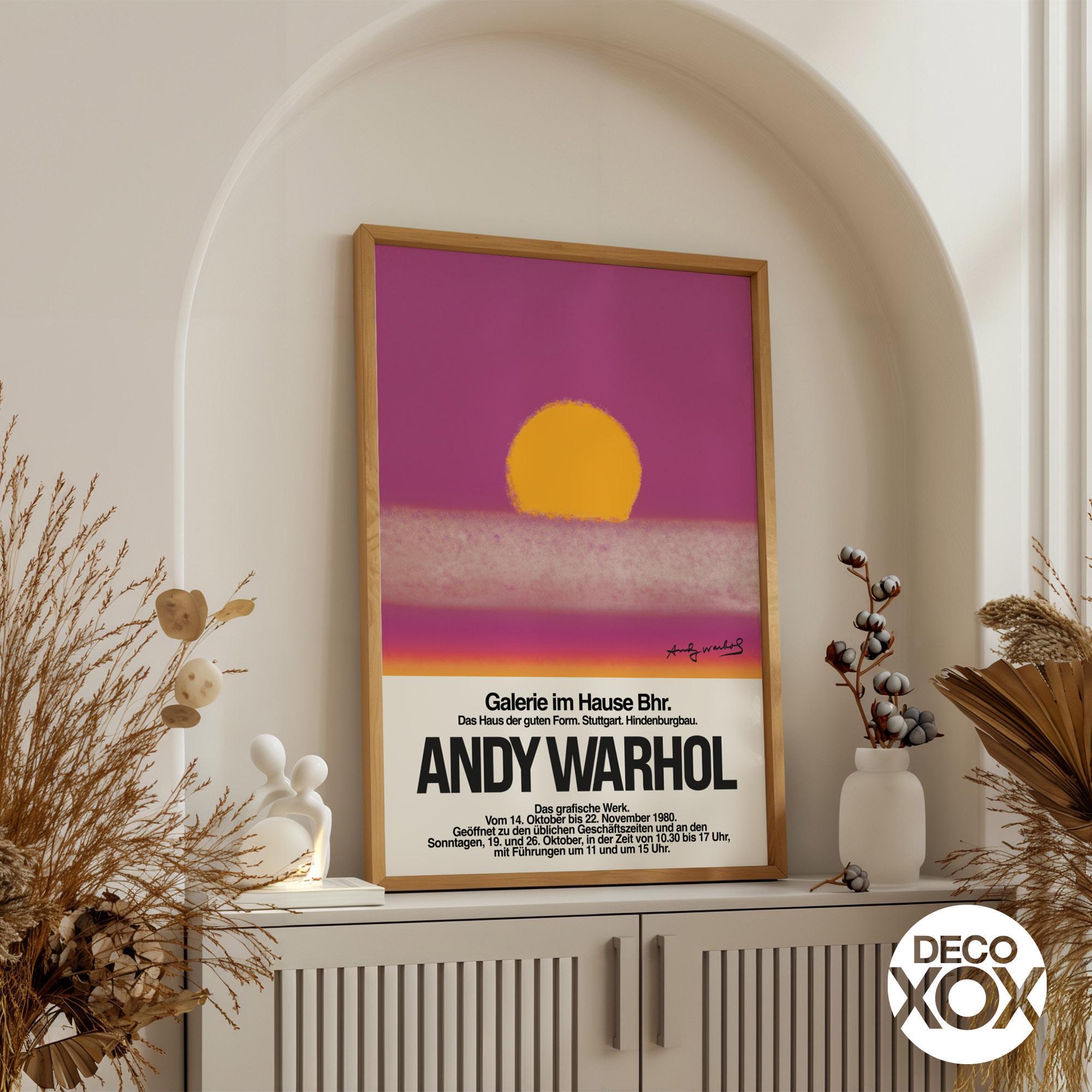 Andy Warhol Sunset Graphic Exhibition Poster, Purple Modern Art