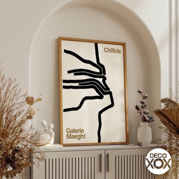 Eduardo Chillida Abstract Art Print, Galerie Maeght, Flowing Line
