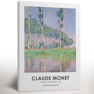 Claude Monet Canvas Wall Art, Poplars, Pink Effect-1891, Farmhouse Decor, Vintage Print, Room Decor, Living Room Bedroom Decor