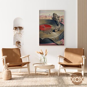 Surreal Turntable Poster, Salvador Dali Style Vinyl Art, Psychedelic Music Decor image 6