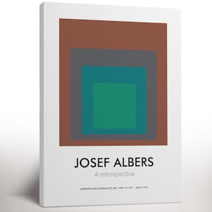 Grün-braunes Josef Albers Poster, gerahmt Leinwanddruck, Vintage minimalistischer Kunstdruck, Einweihungsparty Geschenk, Kunstliebhaber Geschenk