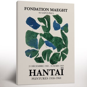 Hantai Green Poster Leinwanddruck, abstrakter Kunstdruck, Galerie Maeght in Paris, moderne Kunst, Einweihungsgeschenk, Kunstliebhabergeschenk