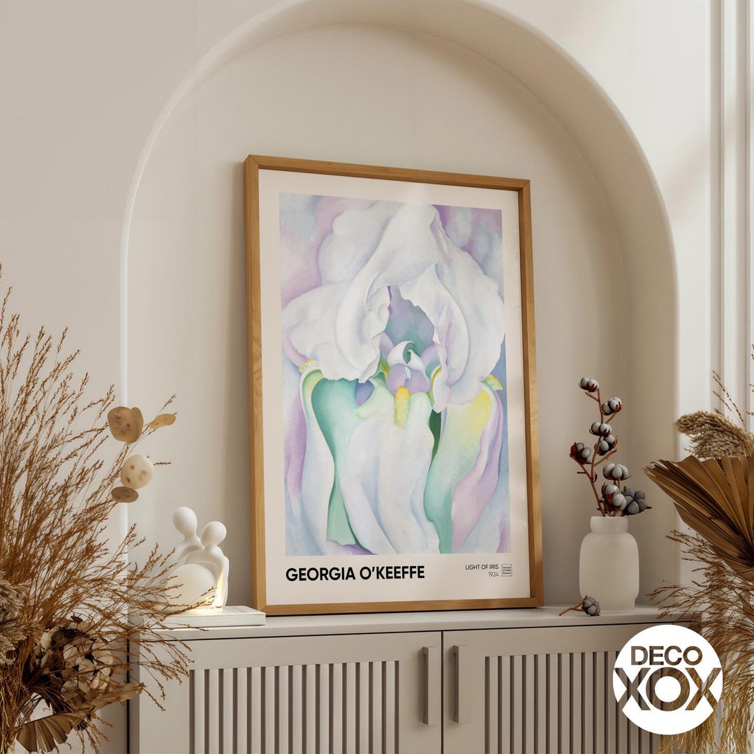 Georgia O'keeffe Iris Art Print, Soft Pastel Floral Poster - Etsy