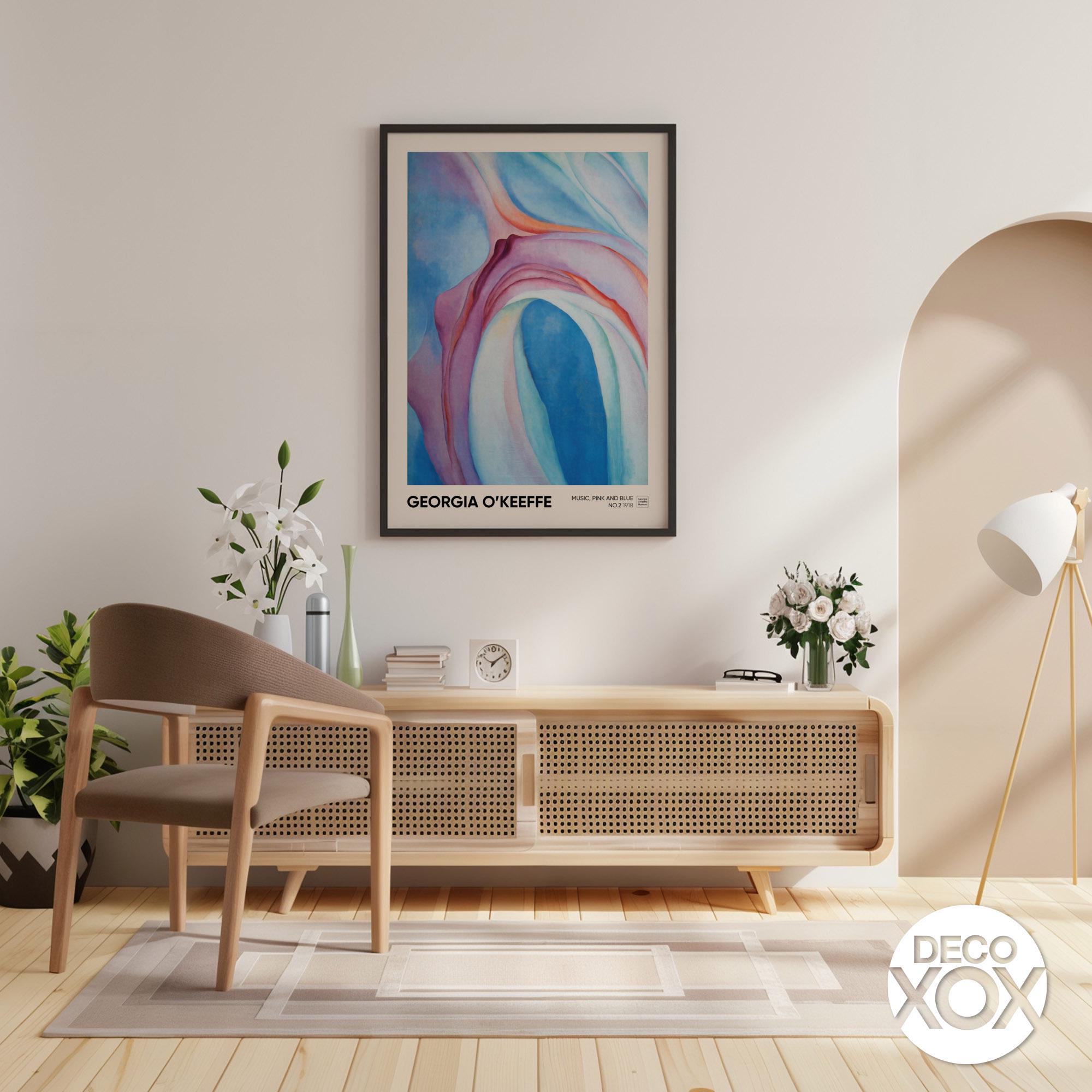 Georgia O Keeffe Music Pink and Blue No2 Abstract Art Print