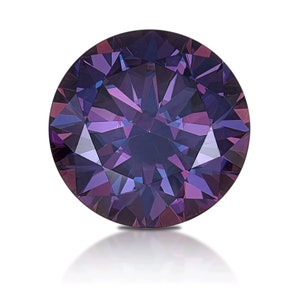 Moissanite round brilliant cut - imperial purple colors, vvs1 clarity, excellent cut - handcrafted brilliance