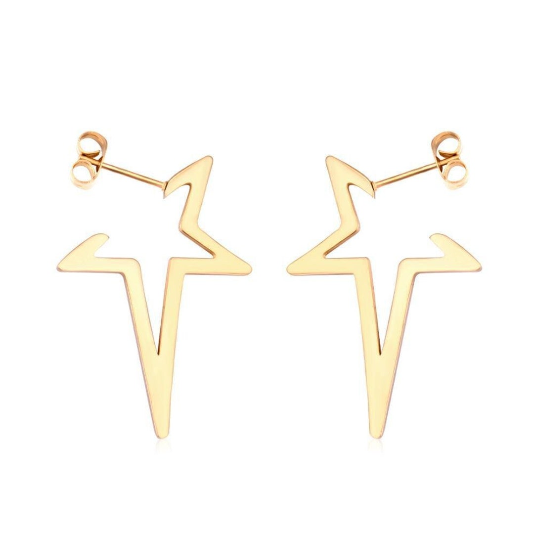 18K Real Gold Filled Layered Drop Earrings – Stainless Steel Hanging Earrings For Women