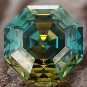 7mm 2ct loose moissanite certified vvs1 turquoise octagon cut gra laboratory gemstone