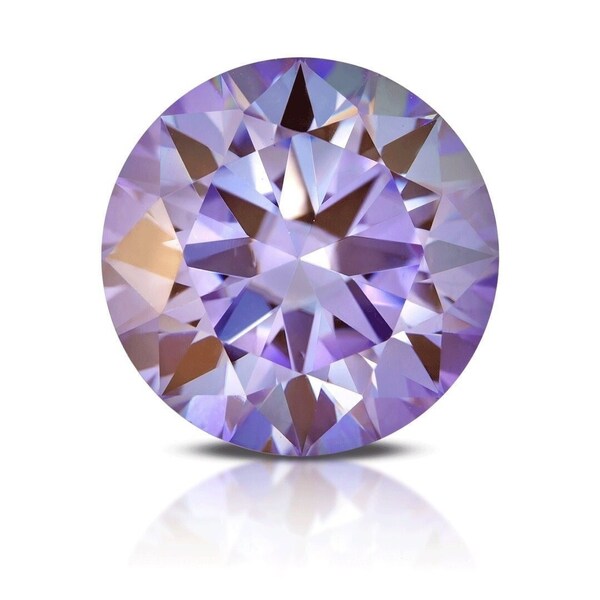 Moissanite certified round brilliant cut light purple - 3-9mm loose colored moissanite