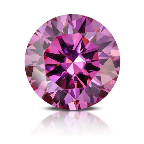 Moissanite pink round brilliant cut vvs1 clarity (1-9mm) - brilliant sparkle in various sizes