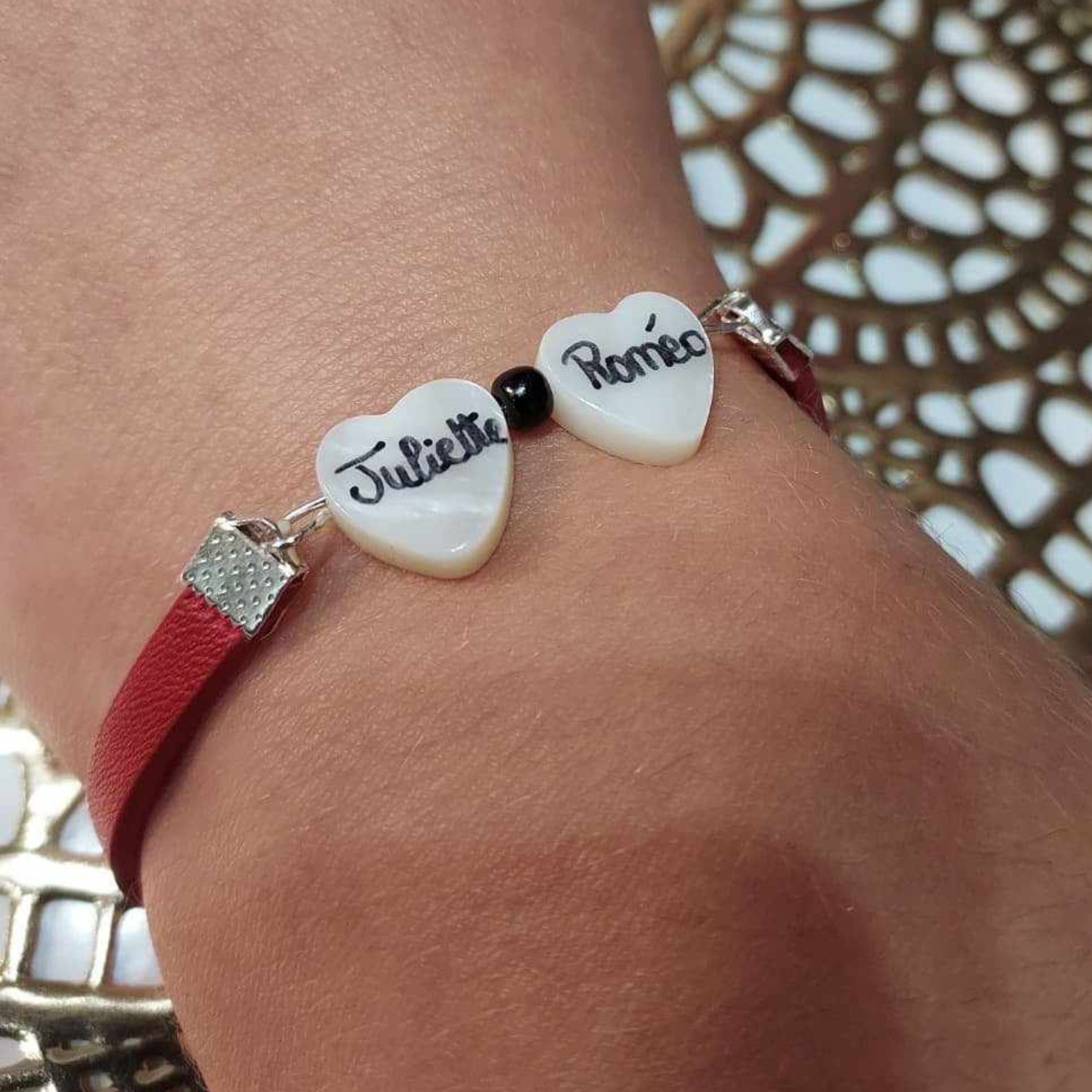 Bracelet Homme Pierre De Lave & Cuir Rochet Karma