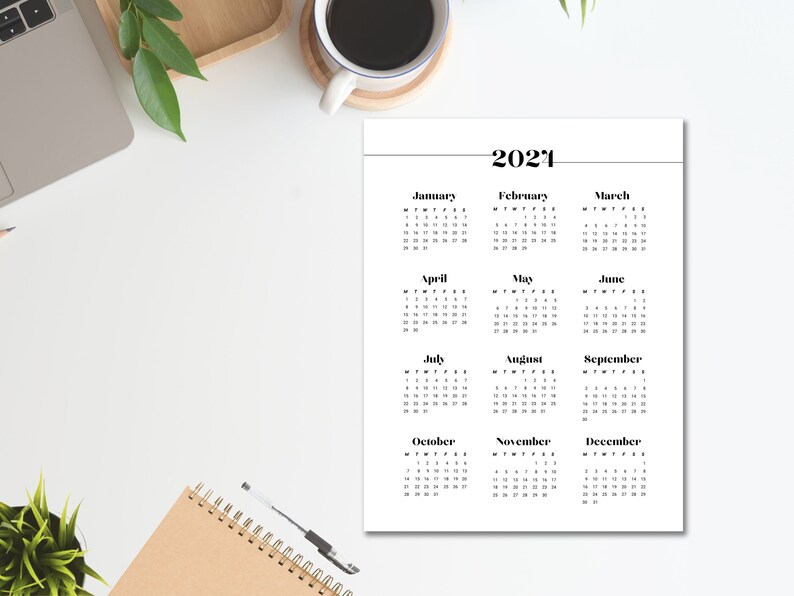 2024 Minimalist Printable Calendar, 2024 Simple Planner, 2024 Calendar