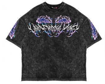 Eternal Acid Wash Oversize Unisex T-shirt | 100% Cotton High Quality Printed | Gothic Tee | Metal T-shirt |