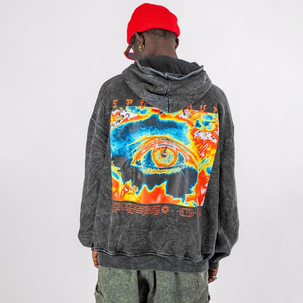 Spectrum Acid Wash Oversize Unisex Hoodie | 100% Cotton High Quality Printed | Comfy Hoodie | Übergröße Kapuzenpullover |