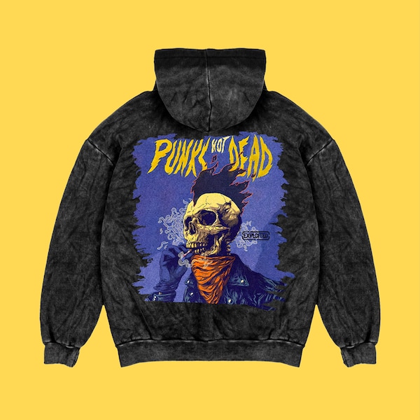 Punks Not Dead Oversize Unisex Hoodie | 100% Cotton High Quality Printed | Aesthetic Hoodie | Übergröße Kapuzenpullover |