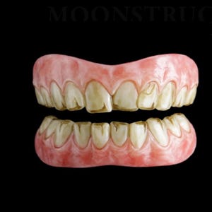 Beetlejuice Teeth , Stained Prosthetic Teeth , Crazy Ghost Teeth , Beetlejuice Style Costume Teeth , Teeth For Beetlejuice ,  Cosplay Teeth
