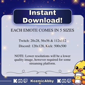 Yellow Duck Emotes, Twitch Animal Emote 6 Pack, Streaming Sub Emotes ...