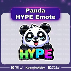 Panda Hype Emote, Twitch Single Animal Emote, Streaming Sub Emote, Kick Emote, Twitch Emote, Discord Emotes, Cute Chibi Duck Emote