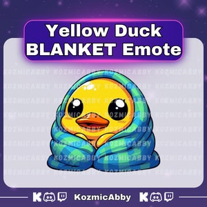 Yellow Duck Blanket Emote, Twitch Single Animal Emote, Streaming Sub Emote, Kick Emote, Twitch Emote, Discord Emotes, Cute Chibi Duck Emote