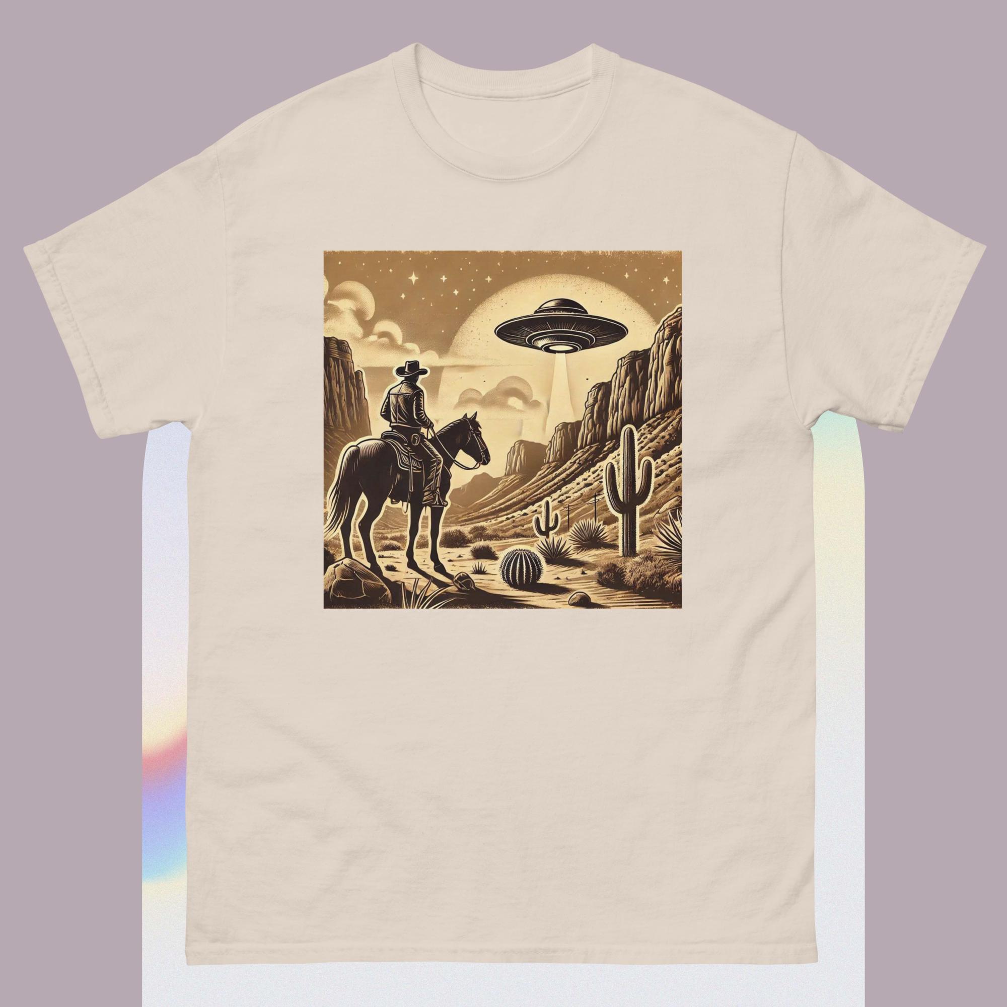 Ufo Western Shirt, Retro T-Shirt, Vintage Cowboy TShirt, Rodeo T Shirt, Wild West Shirt, Western Oversized Tee, Unisex