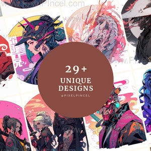 Cyberpunk clipart bundle || 29 Cyberpunk Characters PNGs || Digital Download for Nursery Decor, Tumbler Wraps, Pet Events, DIY, Scrapbooks