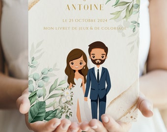 Livret d'activités mariage pour enfants personnalisable - Livre de jeux et de coloriage pour enfants mariage - Kit enfant mariage