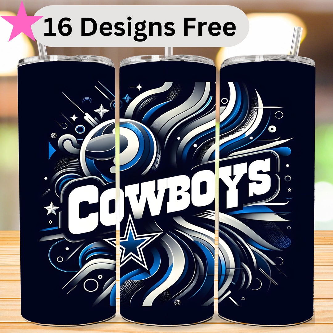 Cowboys Tumbler Wrap, Cowboys 20oz PNG, Sports Tumbler Wrap, Straight ...
