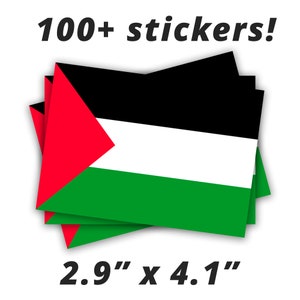 Palestine Flag Stickers | Bulk Vinyl Decals, Stop Apartheid (A7 Size)