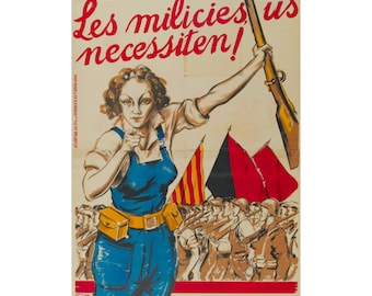 Reproducción de carteles de la CNT / Propaganda vintage de la Guerra Civil Española / Cartel anarquista / CNT-FAI / Cartel republicano de 12" x 16" / Feminismo