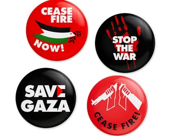 8 Free Palestine Buttons | Save Gaza | Stop Apartheid | Free Palestine | Backpack Buttons | Political Buttons | | Button Pack | Palestine
