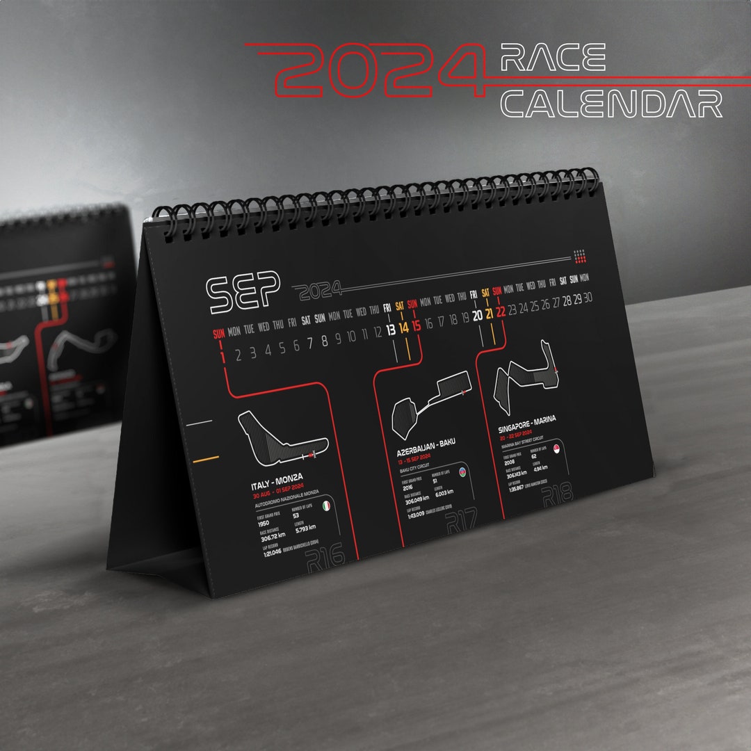 2024 Formula 1 Racing Desk Calendar Formula 1 Gifts F1 Etsy UK