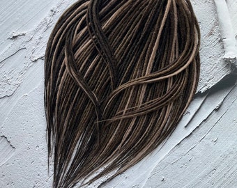 Dark and Light Brown micro dreadlocks, Thin dreadlock extensions, Natural colors synthetic set, fake dreadlocks extensions, Boho dreads