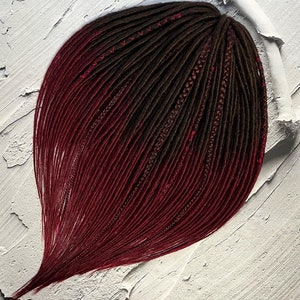 Synthetic dreads dreadlock extensions Burgundy double ended dreads Dark red dreadlocks Hair extensions Ruby Fake dreads SE ombre dreads