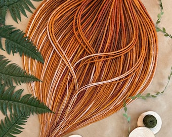 Micro dreadlock extensions, copper dreads, ginger dread, red dreads extensions full set, microdreads, thin synthetic dreads, boho locks