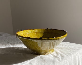 Tamegrout bowl, Moroccan bowl, green bowl, handmade bowl