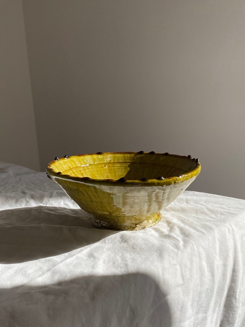 Tamegrout bowl, Moroccan bowl, green bowl, handmade bowl image 1
