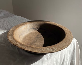 Antique wood bowl- Moroccan bowl- handmade- wabi sabi decor