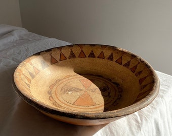 Antique bowl- clay bowl- Moroccan bowl- vintage decor- wabi sabi decor