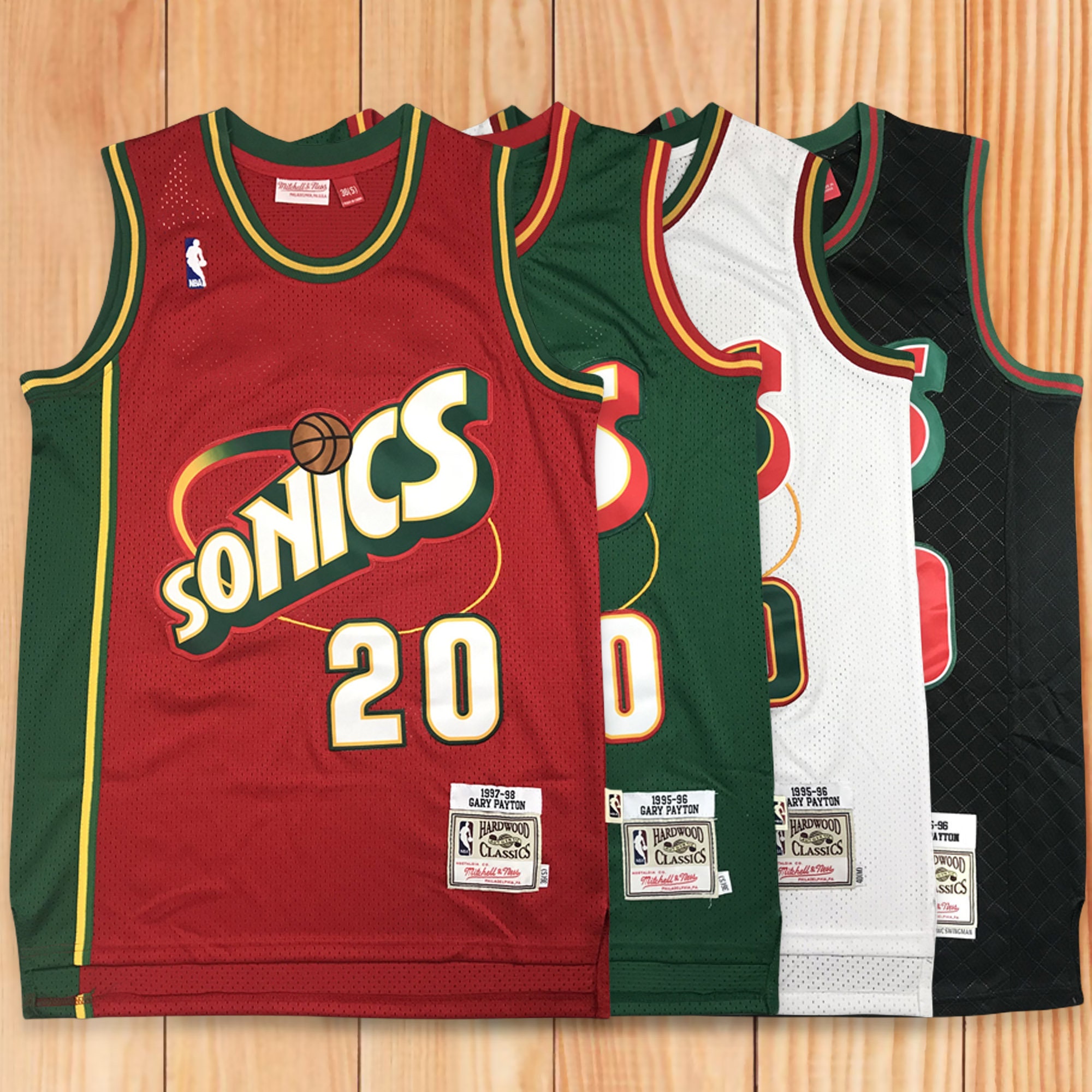  Mitchell & Ness Shawn Kemp Seattle Supersonics NBA Swingman  94-95 Jersey - Green : Sports & Outdoors