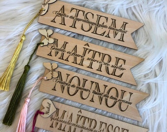 Personalized bookmarks for teachers, nanny, atsem