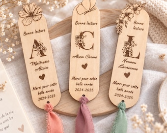 Personalized wooden bookmark – End-of-year school gift – Thank you Teacher, Teaching Assistant, Nanny – Personalized gift idea