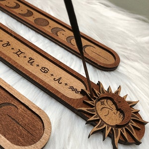 Handcrafted Incense Holder / wood / zodiac / incense