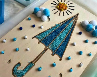 Trofast Insert - Umbrella, Sun & Clouds / to fill / Montessori / fine motor skills / nanny / atsem / child / gift