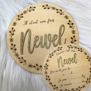 Welcome baby first name card / Double-sided baby first name card / Birth card