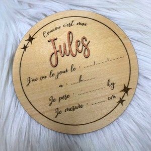 Carte de naissance / jalon / bébé / nouveau-né / carte de bienvenue / prénom