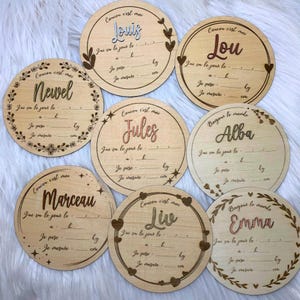 Carte de naissance personnalisée bois | Prénom en relief | Souvenir naissance bébé | Cadeau naissance original | Déco chambre bébé