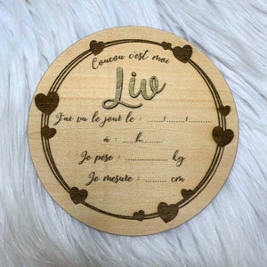 Carte de naissance / jalon / bébé / nouveau-né / carte de bienvenue / prénom